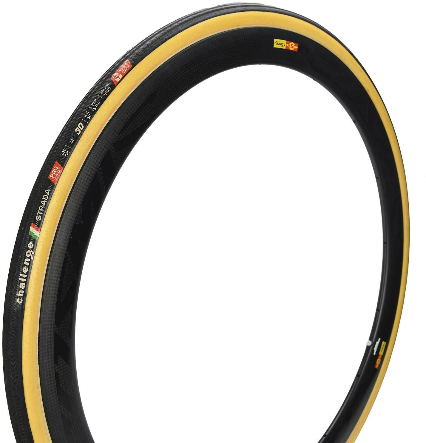 Challenge Strada Slangeformede Dæk 700x30C, Sort/beige