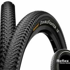 Continental Double Fighter III Clincherdæk 20 "Reflex, Sort/sølv