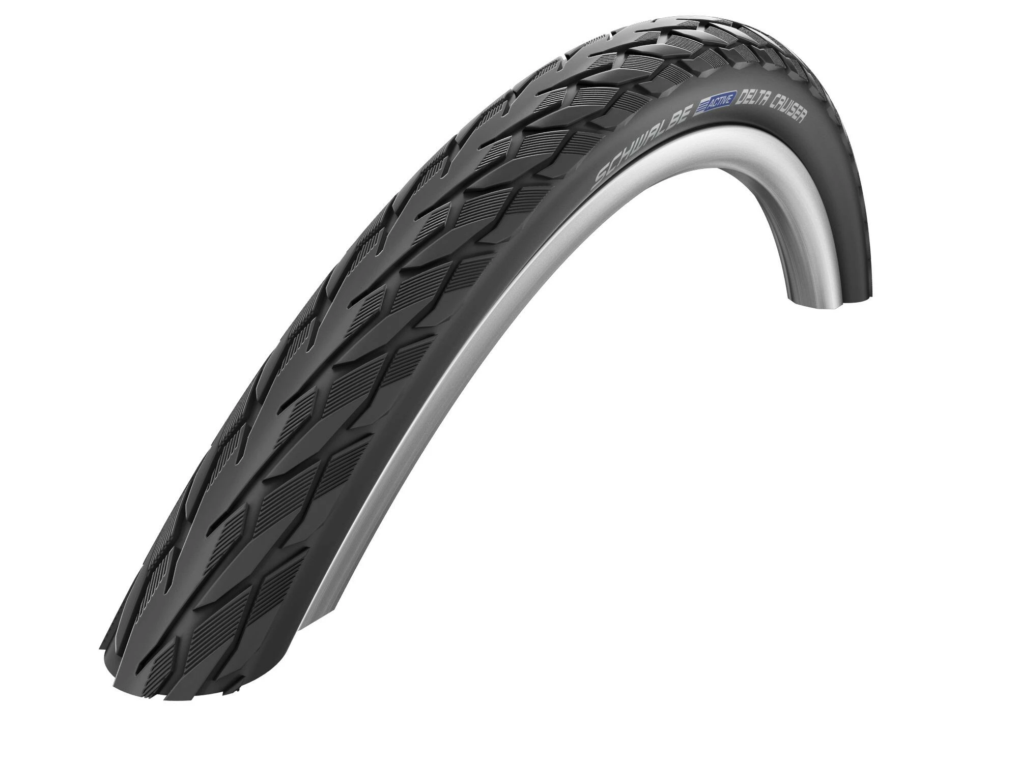 SCHWALBE Delta Cruiser Active K-Guard Clincherdæk 28", Sort/hvid