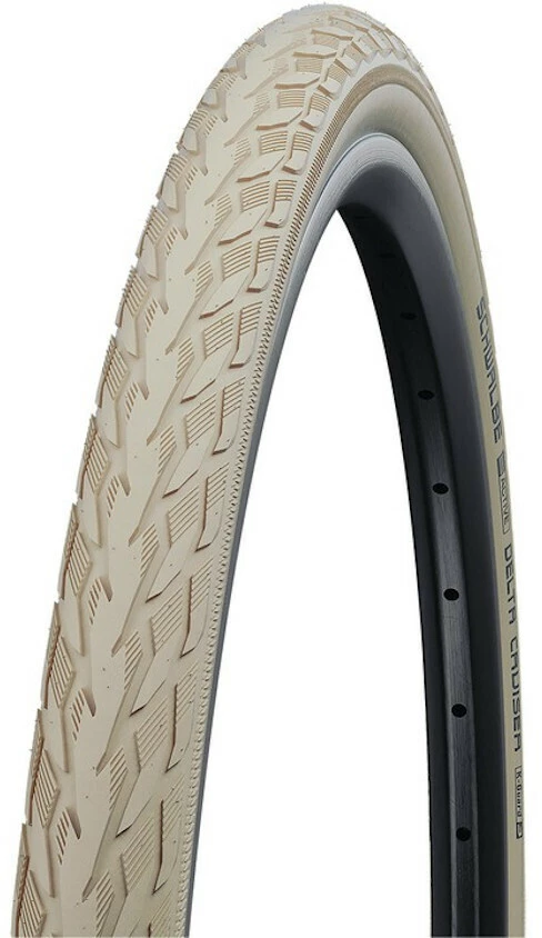 SCHWALBE DeltaCruiser Plus Active Clincherdæk PunctureGuard SBC Reflex 26x1 3/8", Beige