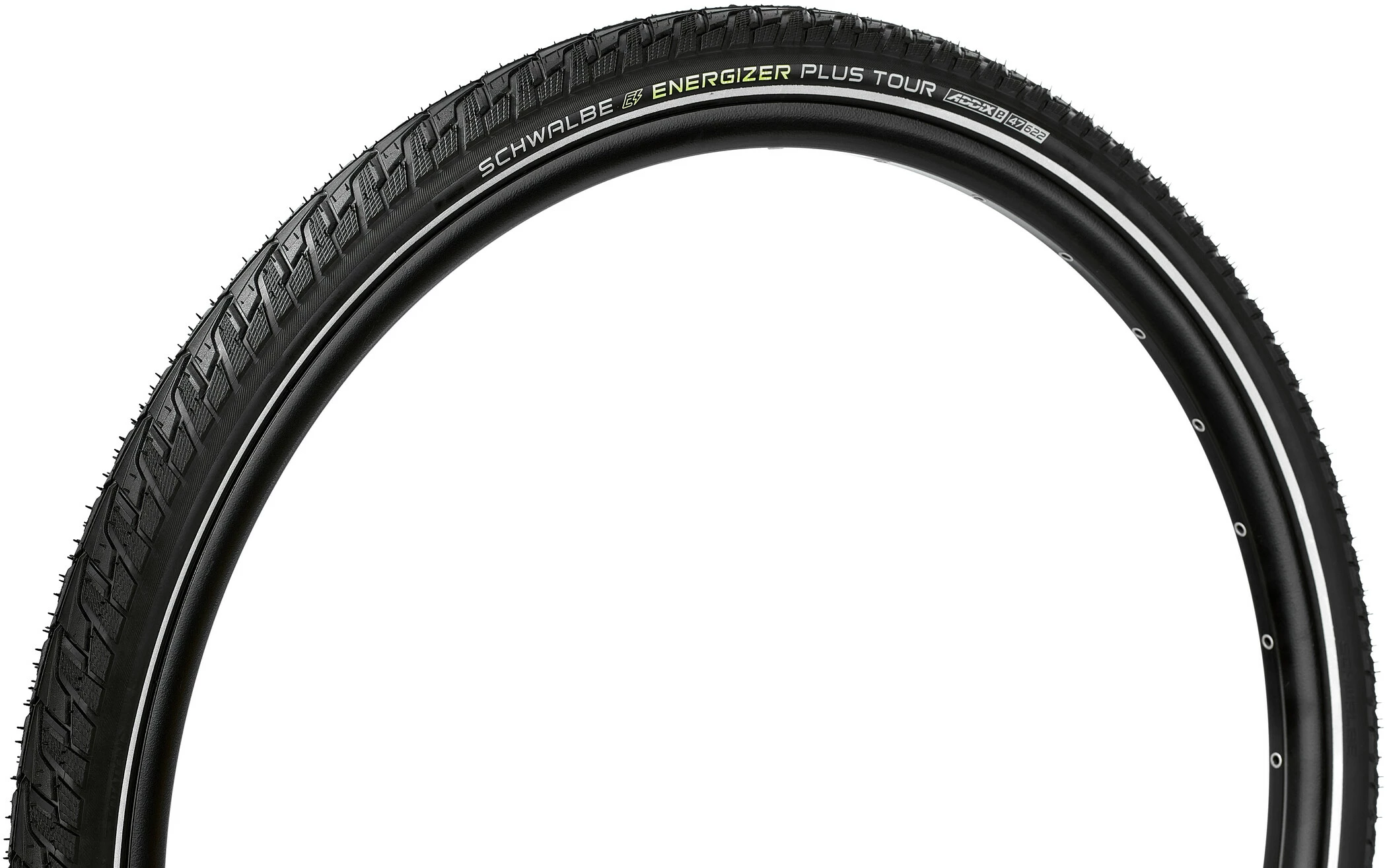 SCHWALBE Energizer Plus Tour Performance Clincher-dæk 28x1.75 "GreenGuard E-50 Addix E Reflex, Sort