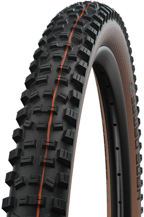 SCHWALBE Hans Dampf Super Trail Foldningsdæk 27,5x2,35" Addix Soft TLE, Sort/brun