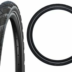 SCHWALBE Marathon Efficiency Evo Foldningsdæk 27,5x2,35" Addix Race V-Guard E-50 TLE Refleks, Sort/gennemsigtig